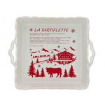 Plat  four carr La Tartiflette festonn Blanc - 38 cm