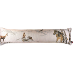 Housse de coussin fond blanc 25x90 - Animaux en hiver
