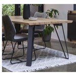 Table Fusion 180x100 H77 4P teinte chêne clair à noeuds 