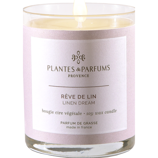 Bougie végétale parfumée 180g - Rêve de lin