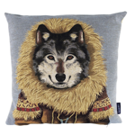 Coussin paletot loup 45x45 cm