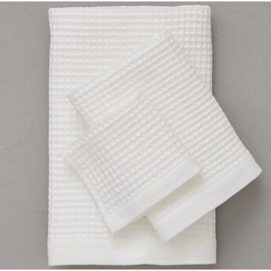 Nid d'abeille Bain de minuit Blanc - Serviette 50x100 - Sylvie Thiriez