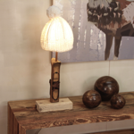 Pied de lampe simple collection COP'OW avec petits skis en bois 