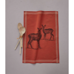 Torchon jacquard Highlands brique - Sylvie Thiriez