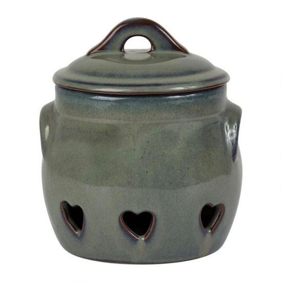 Grand pot avec couvercle Suzanne bleu/vert - Comptoir de famille