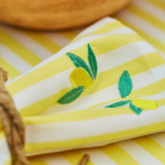 Serviette de table brodée Sorbet - Sylvie Thiriez