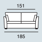 Canapé Modele E 3 Places 185 cm - Tissu Bjorn