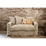 Fauteuil Biarritz XL 132 cm - Tissu lin moucheté naturel