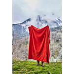 Plaid polaire brodé Passe-Montagne Orange - Sylvie Thiriez