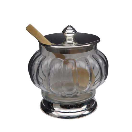 Confiturier verre Pomme de pin &amp; cuillère - Chehoma