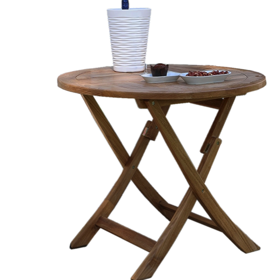 Table ronde pliante en teck ORITAMI D90