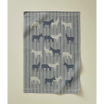 Torchon jacquard 50x70 RDV au pré bleu - Sylvie Thiriez