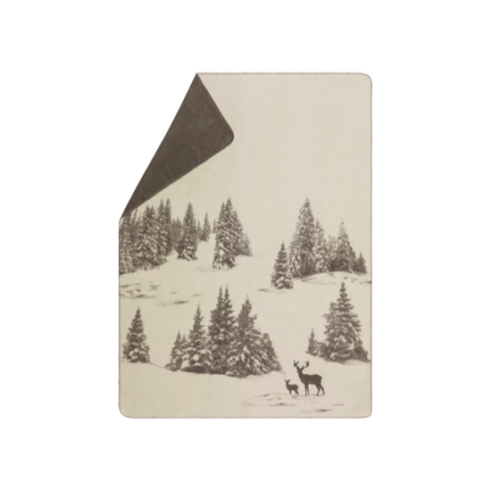 Savona Plaid velours Paysage de Neige Écru - 150x200
