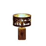 Pied de lampe COP'OW en vieux bois H25 cm 