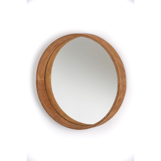 Miroir cuir suédé Camel 
