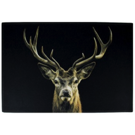 Paillasson noir cerf rouge 75x50cm