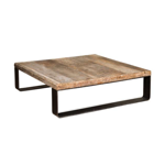 Table basse mtal et bois 120x120 cm - Chehoma