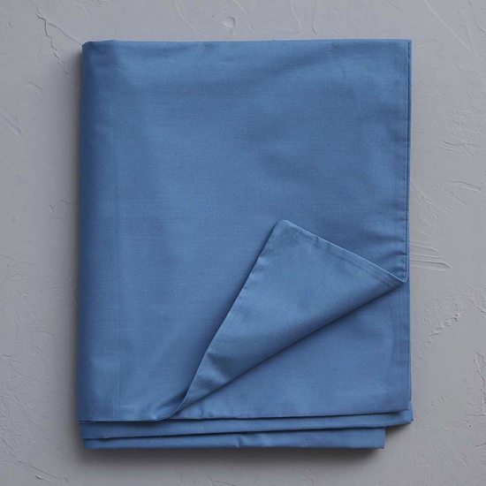 Housse de couette percale unie Bleu Vague - Sylvie Thiriez