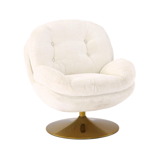 Fauteuil Memento - Blanc / Pied Gold