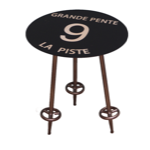 Table d'appoint mtal piste noire Grande pente 9 - Chehoma