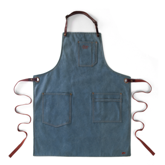 Tablier en cuir et toile vintage n°325 - Dénim foncé