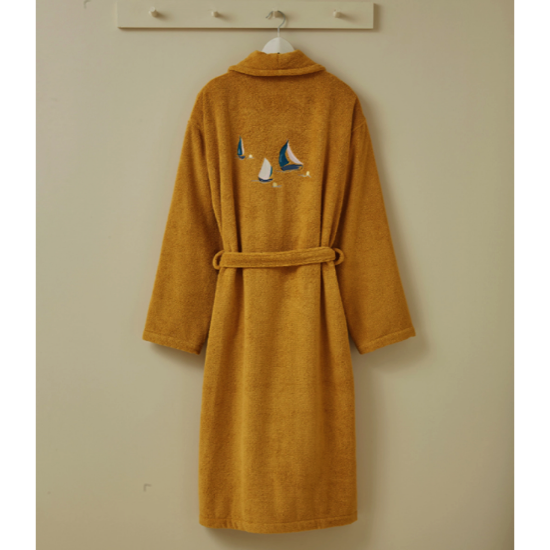 Peignoir brodé mixte Au large miel - Sylvie Thiriez