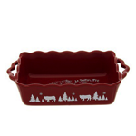 Plat  four rectangulaire La Tartiflette festonn Rouge - 22 cm