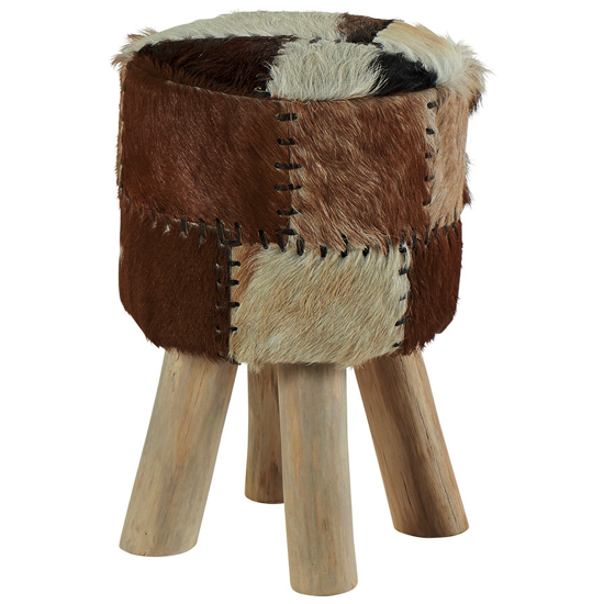 Pouf peau de chevre naturelle AMPOU F1 - Casita