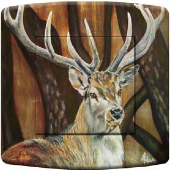 Interrupteur va et vient AF001 - Cerf bois