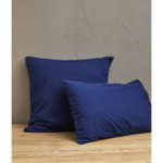Taie percale lavée Bleu de Chauffe - Sylvie Thiriez