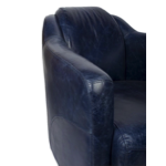 Fauteuil Gentleman bleu en cuir de vachette