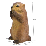 La marmotte qui grignote en bois sculpté 6x8x15cm