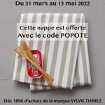 Nappe enduite Popote Naturel - 170x250 - Sylvie Thiriez