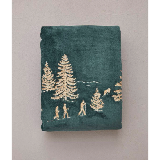 Plaid polaire brodé Cache cache - Sylvie Thiriez