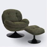 Fauteuil Memento - Chiné vert mousse / Pied Noir