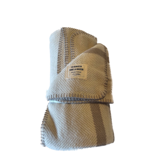 Plaid en laine 110x175 Ivar Beige - Sylvie Thiriez