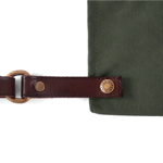 Tablier en cuir et toile vintage n°325 - Vert olive