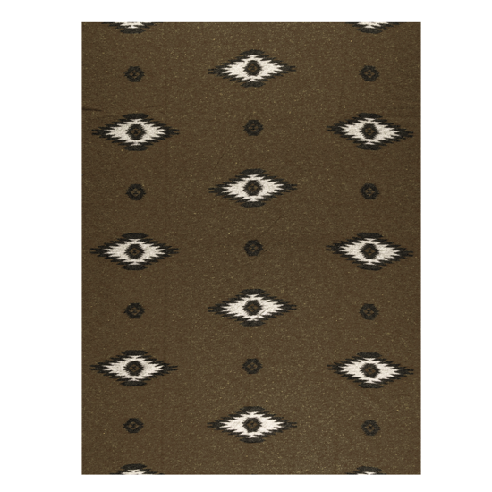Plaid en laine marron - Ligne indienne &amp; Dimant marron/blanc - 145x200