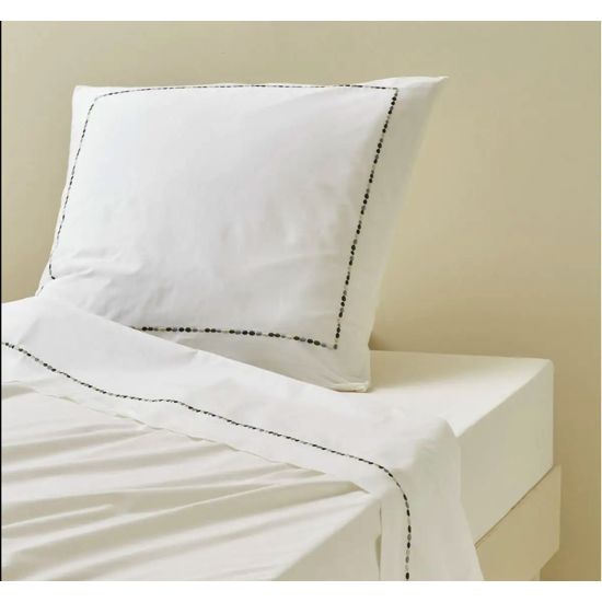 Drap plat brodé En pointillés - Sylvie Thiriez