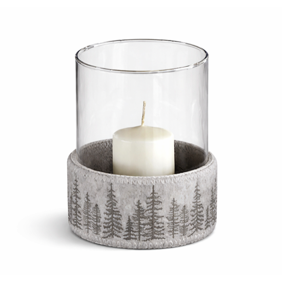 Bougeoir Abies Ø16 en feutre de laine naturelle Beige - Catia Luca