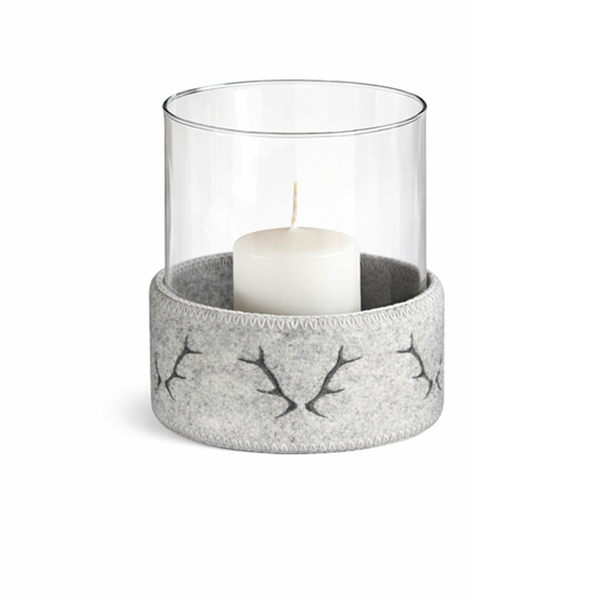 Bougeoir Nevada Ø16 en feutre de laine naturelle Beige - Catia Luca