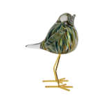 Décoration moineau Serin émeraude H15 cm