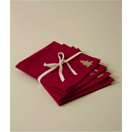 Lot de 4 serviettes Reveillon - Sylvie Thiriez