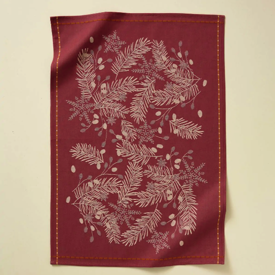 Torchon jacquard - Bonne étoile rouge - 50x70 - Sylvie Thiriez