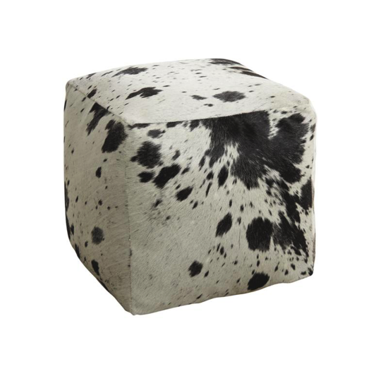 Pouf carré vache noir+blanc