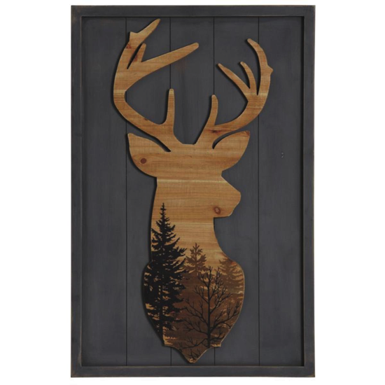 Cadre bois gris - Cerf