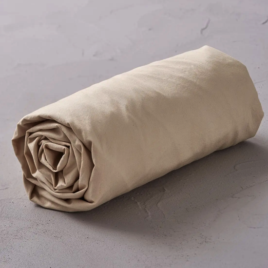 Drap housse percale lavée Beige Épeautre - Sylvie Thiriez