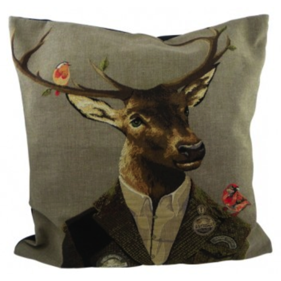 Coussin chasseur cerf rouge 45x45