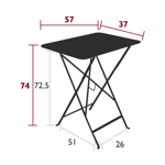 Table Bistro rectangulaire 57x37 - Fermob