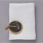 Nid d'abeille Bain de minuit Blanc - Serviette 50x100 - Sylvie Thiriez